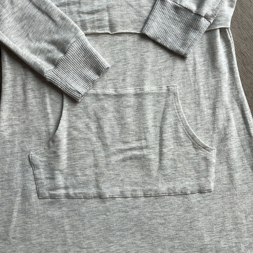 NWOT Monrow Supersoft Double Layer Hoody Dress in Ash Gray (Small) - Picture 11 of 16